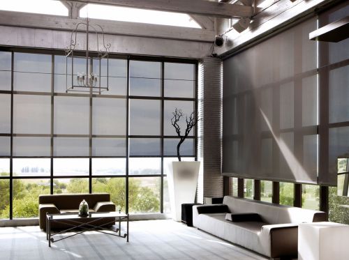 Store enrouleur tamisant gris anthracite grande taille