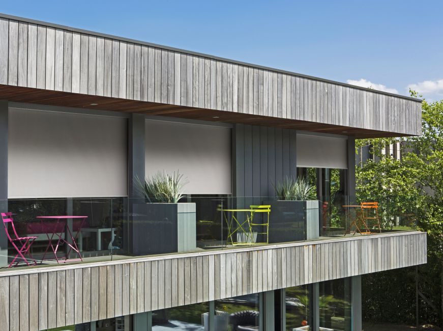 store coffre zip gris clair